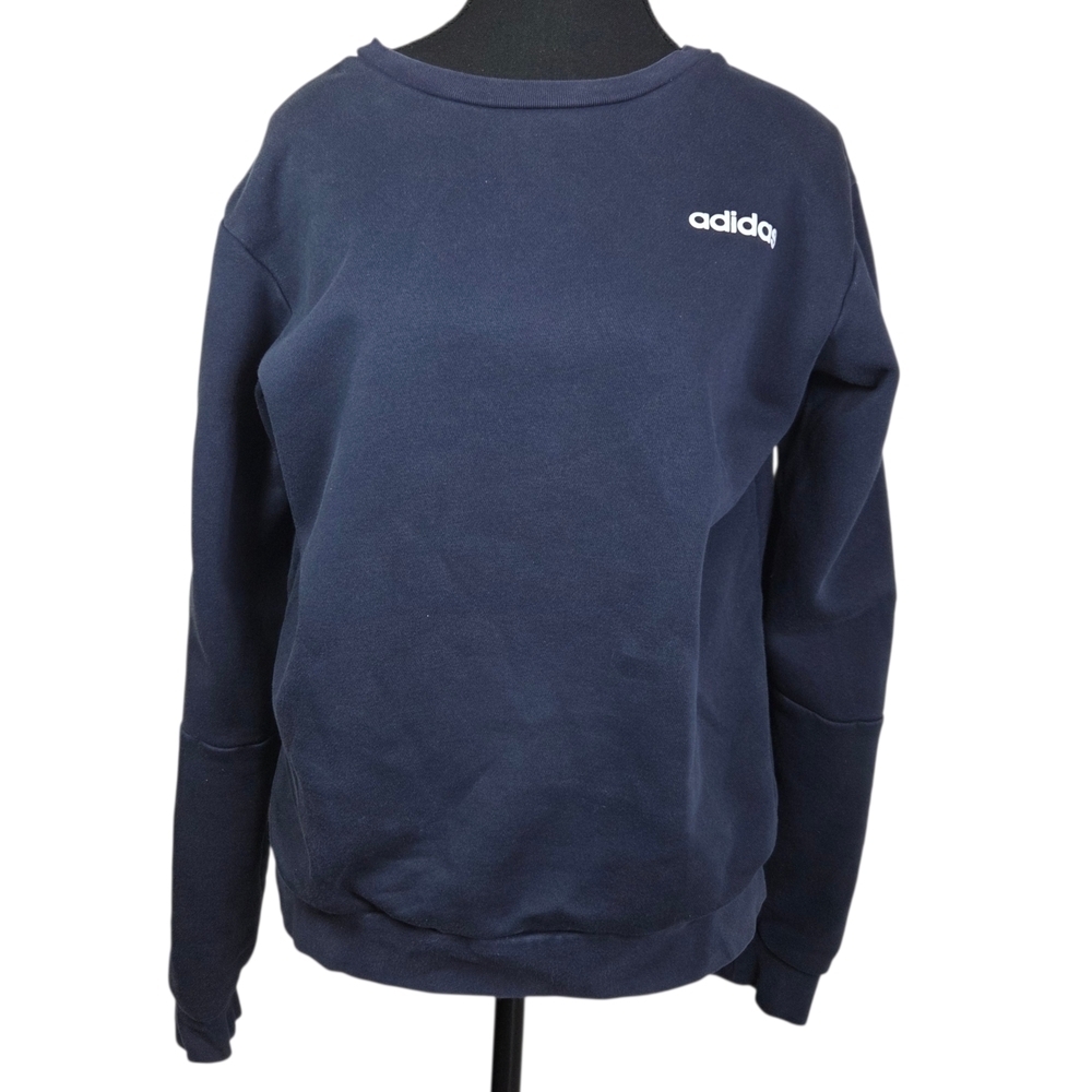 Adidas Navy Blue Sweatshirt Wirh White Stripes Size Med